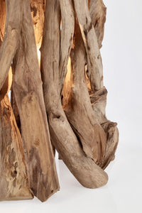 Lampada da Tavolo in Teak Marrone Rustica da Interno - ANANYA