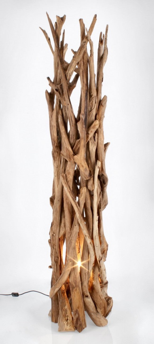 Lampada da Tavolo in Teak Marrone Rustica da Interno - ANANYA