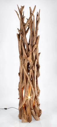 Lampada da Tavolo in Teak Marrone Rustica da Interno - ANANYA