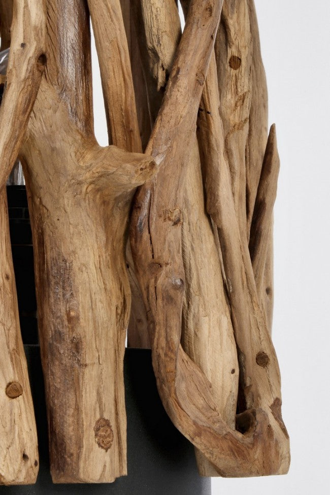 Lampada da Tavolo in Teak Marrone Rustica da Interni - ANANYA