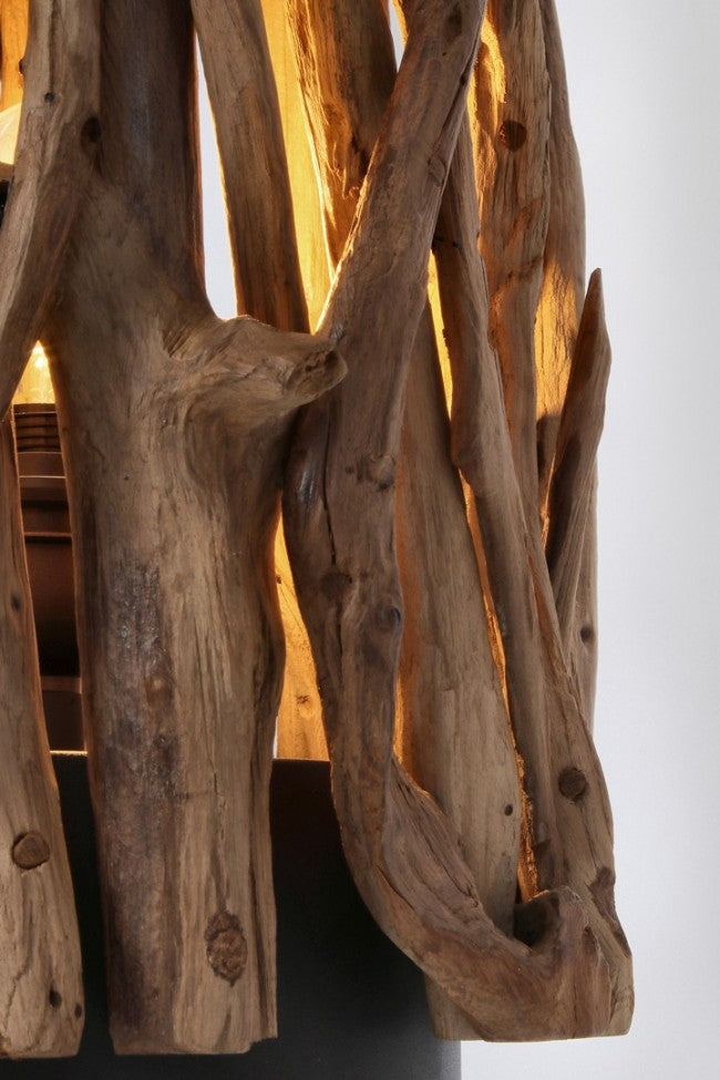 Lampada da Tavolo in Teak Marrone Rustica da Interni - ANANYA