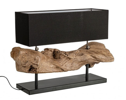 Lampada da Tavolo in Teak Nero Stile Naturale da Interno - ANANYA