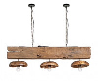 Lampadario in Teak Marrone Rustico da Interno - ANANYA