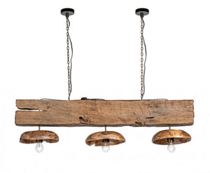 Lampadario in Teak Marrone Rustico da Interno - ANANYA