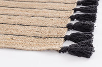 Tappeto in Iuta Bianco Rustico da Interno 60x90 cm - THOMAS Colore: Nero