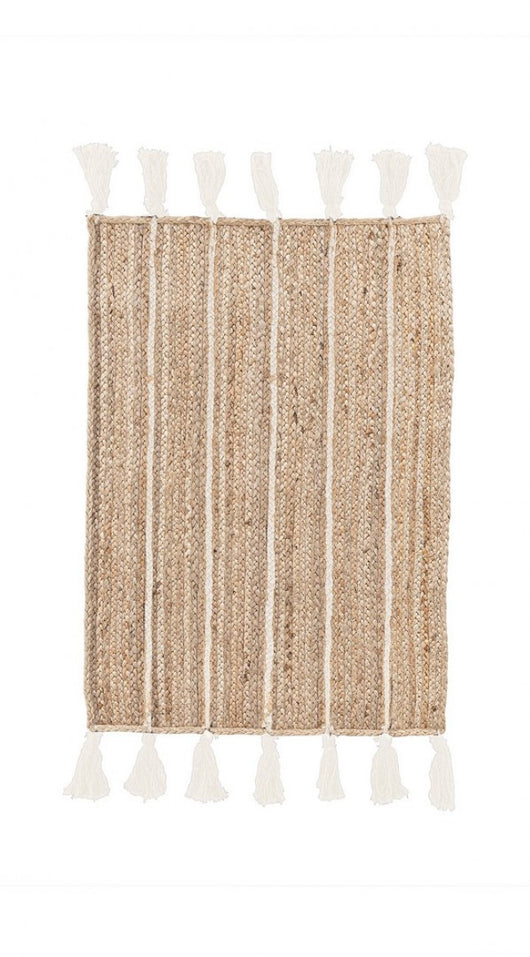Tappeto in Iuta Bianco Rustico da Interno 60x90 cm - THOMAS Colore: Bianco