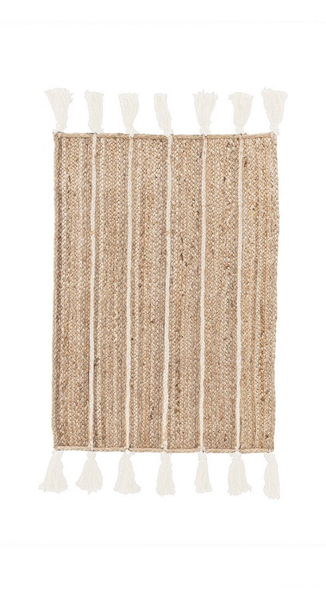 Tappeto in Iuta Bianco Rustico da Interno 60x90 cm - THOMAS Colore: Bianco