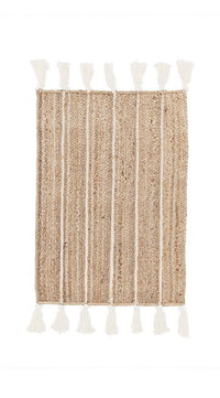 Tappeto in Iuta Bianco Rustico da Interno 60x90 cm - THOMAS Colore: Bianco