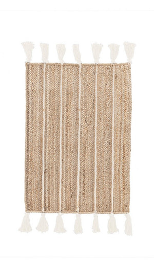 Tappeto in Iuta Bianco Rustico da Interno 60x90 cm - THOMAS Colore: Bianco