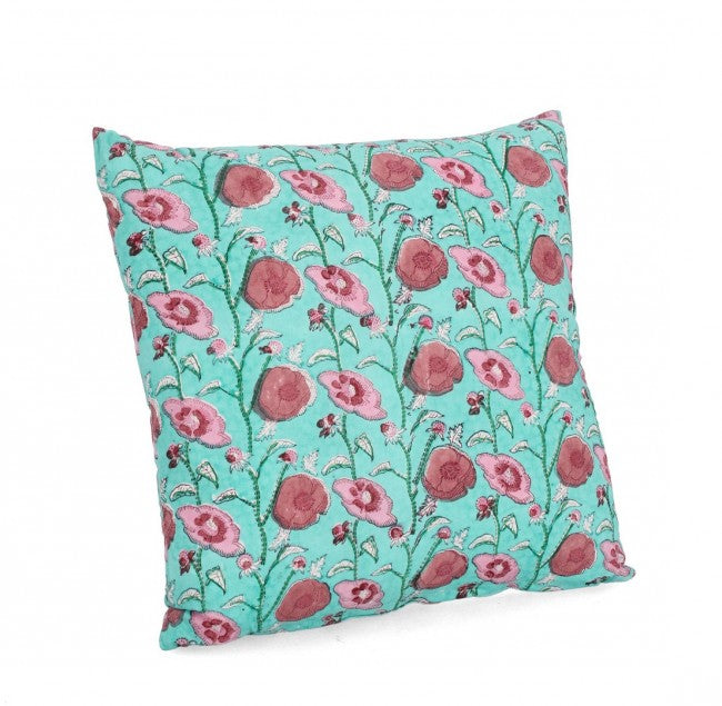 Set 4 Cuscini Cotone Verde Floreale da Interno - XIN Colore: Verde