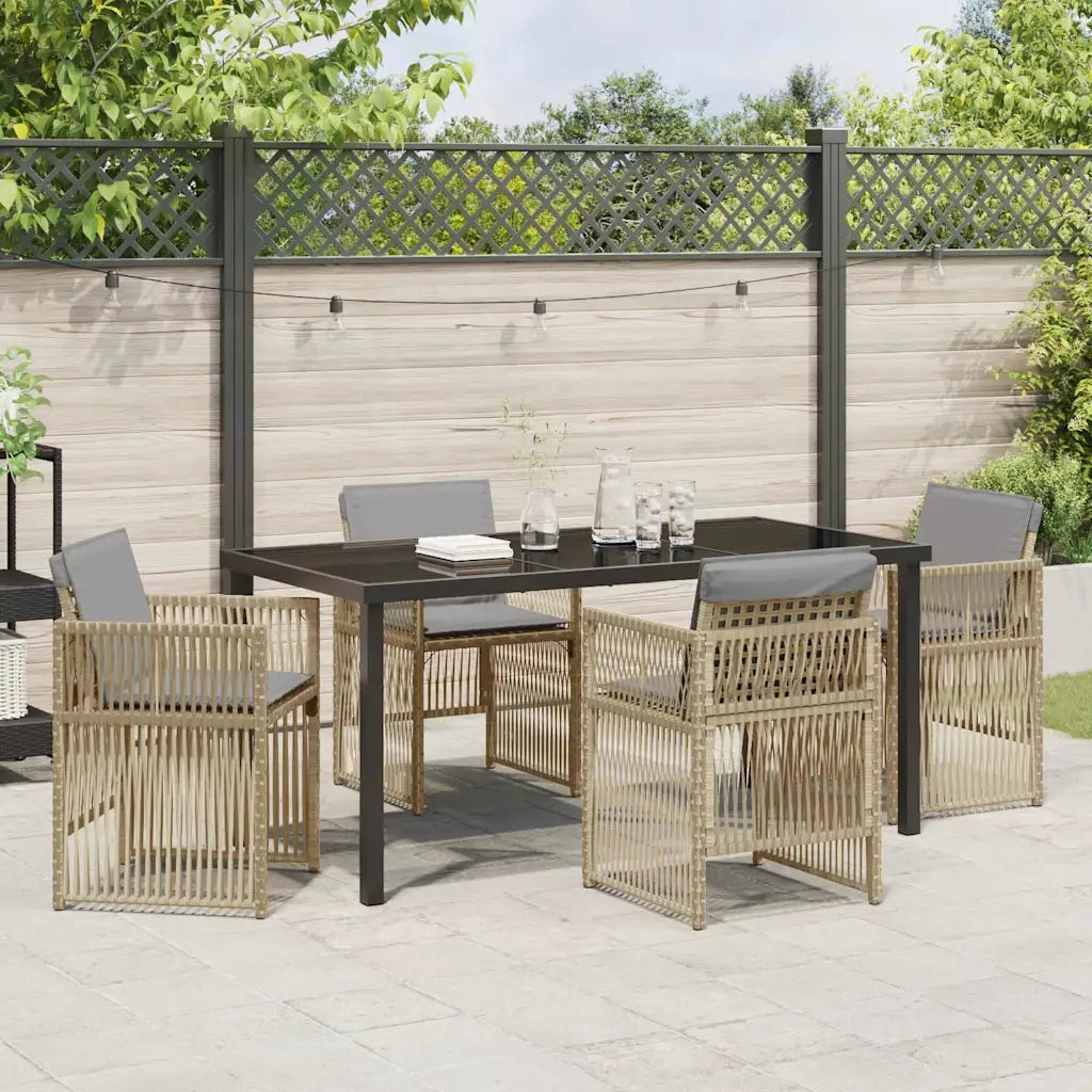 Set da Pranzo per Giardino 5 pz | Set Salotto da Giardino Beige