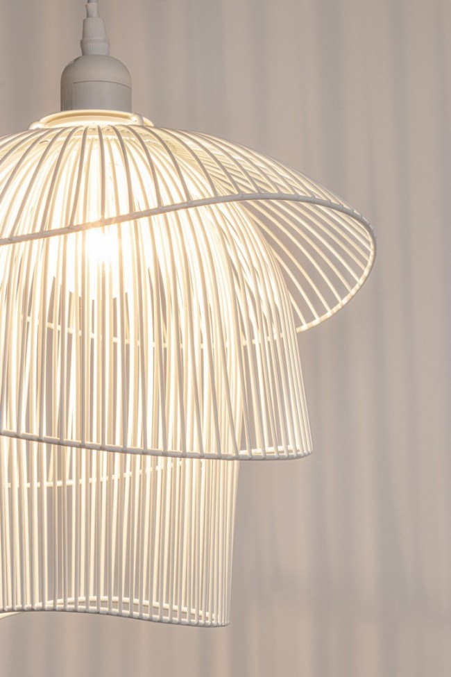 Lampadario Sospensione Metallo Bianco Moderno da Interno - JIA Colore: Bianco