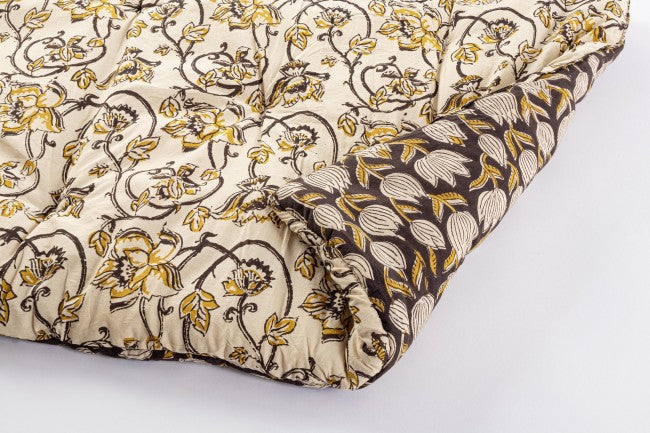 Set 4 Cuscini da Pavimento Cotone Verde Boho Interno 60x120 - ESOTICO Colore: Avorio