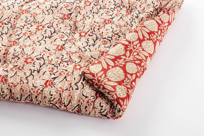 Set 4 Cuscini da Pavimento Cotone Verde Boho Interno 60x120 - ESOTICO Colore: Rosso