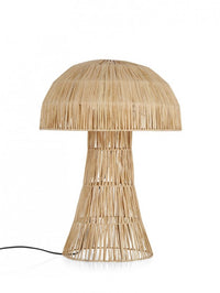 Lampada Tavolo in Rattan Marrone Boho da Interno H54 - MEI-FANG