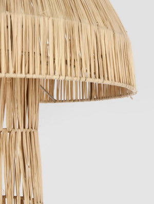 Lampada Tavolo in Rattan Marrone Boho da Interno H54 - MEI-FANG