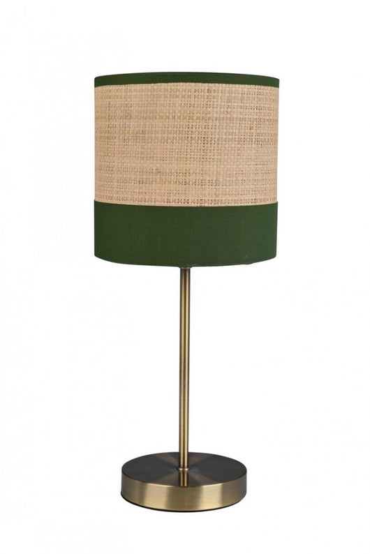 Lampada da Tavolo Acciaio Beige Boho da Interno H40 - ZAIN Colore: Verde