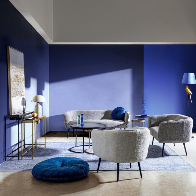 Set 4 Cuscini Meditazione Velluto Rosa Boho 90 cm - ARCADIA Colore: Blu