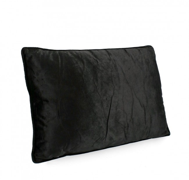 Set 4 Cuscini in Velluto Grigio Scuro Moderni da Interno - ARCADIA Dimensione: 40x60, Colore: Nero
