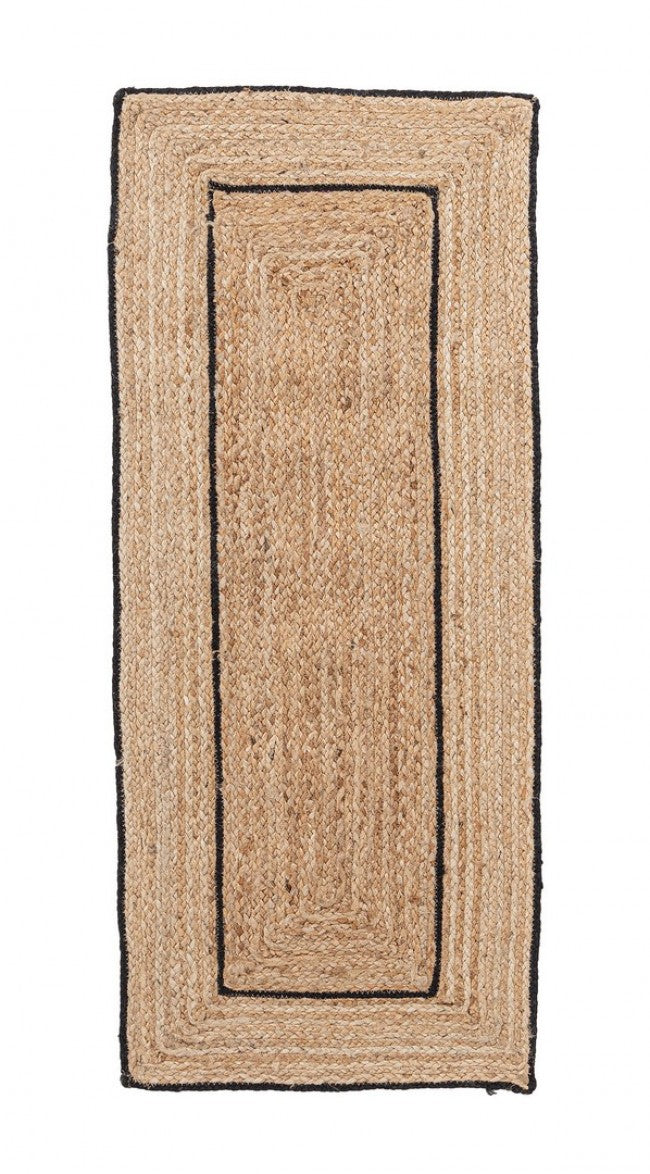 Tappeto Rettangolare in Iuta Nero Stile Rustico da Interno - ANDERSON Colore: Nero, Dimensione: 60x150
