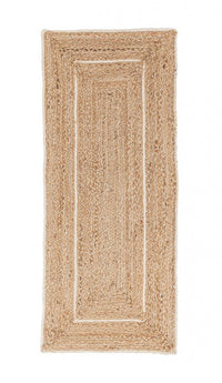 Tappeto Rettangolare in Iuta Nero Stile Rustico da Interno - ANDERSON Colore: Bianco, Dimensione: 60x150