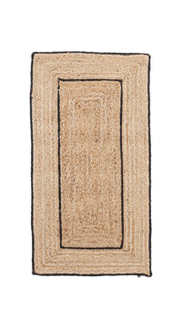 Tappeto Rettangolare in Iuta Nero Stile Rustico da Interno - ANDERSON Dimensione: 60x90, Colore: Nero