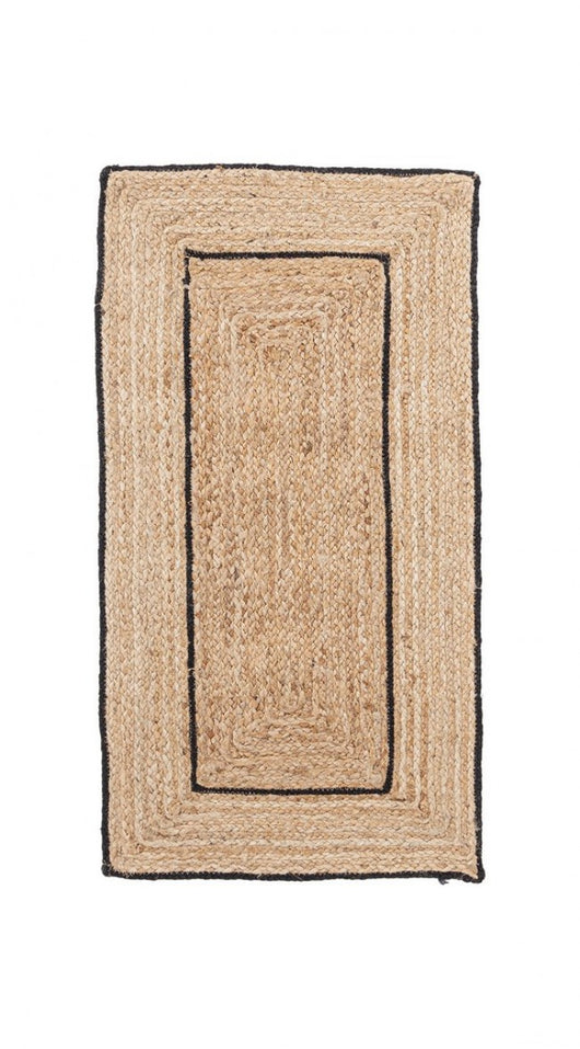 Tappeto Rettangolare in Iuta Nero Stile Rustico da Interno - ANDERSON Dimensione: 60x90, Colore: Nero