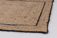 Tappeto Rettangolare in Iuta Nero Stile Rustico da Interno - ANDERSON Dimensione: 60x90, Colore: Nero