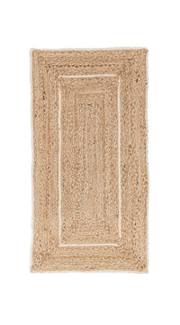 Tappeto Rettangolare in Iuta Nero Stile Rustico da Interno - ANDERSON Colore: Bianco, Dimensione: 60x90