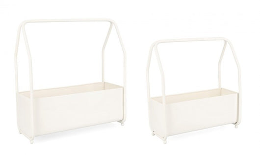 Porta Fiore Rettangolare Acciaio Marrone Moderno da Interno - MAGICAL Colore: Bianco