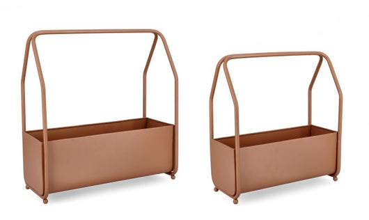 Porta Fiore Rettangolare Acciaio Marrone Moderno da Interno - MAGICAL Colore: Marrone