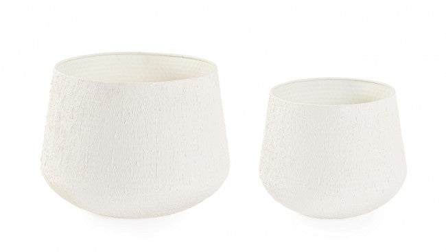 Porta Vaso Basso in Acciaio Nero Moderno da Interno - FRESH Colore: Beige