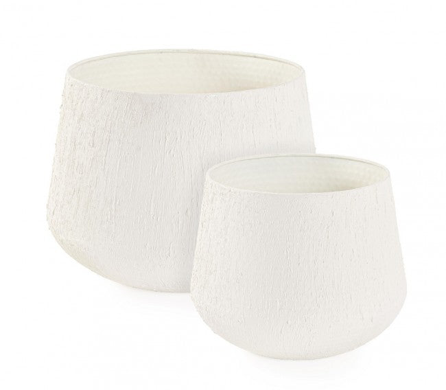 Porta Vaso Basso in Acciaio Nero Moderno da Interno - FRESH Colore: Beige