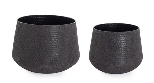 Porta Vaso Basso in Acciaio Nero Moderno da Interno - FRESH Colore: Nero