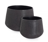 Porta Vaso Basso in Acciaio Nero Moderno da Interno - FRESH Colore: Nero