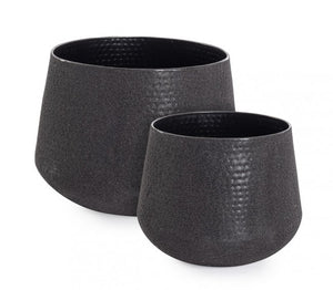 Porta Vaso Basso in Acciaio Nero Moderno da Interno - FRESH Colore: Nero