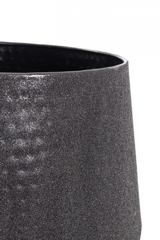 Porta Vaso Basso in Acciaio Nero Moderno da Interno - FRESH Colore: Nero