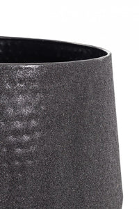 Porta Vaso Basso in Acciaio Nero Moderno da Interno - FRESH Colore: Nero