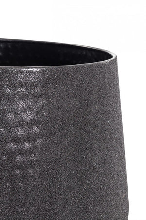 Porta Vaso Basso in Acciaio Nero Moderno da Interno - FRESH Colore: Nero