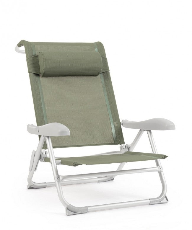 Set 6 Spiaggine Alluminio Grigio da Esterno - TROPICANA Colore: Verde