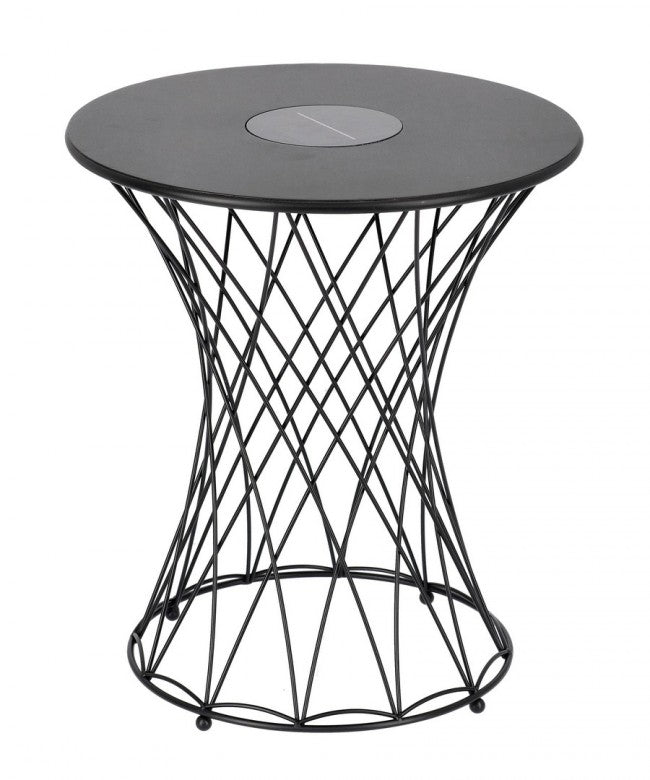 Tavolino da Giardino in Acciaio Nero Moderno da Esterno - LIFEFUL