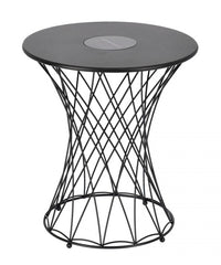 Tavolino da Giardino in Acciaio Nero Moderno da Esterno - LIFEFUL