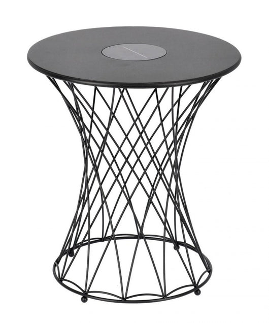 Tavolino da Giardino in Acciaio Nero Moderno da Esterno - LIFEFUL