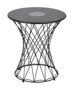 Tavolino da Giardino in Acciaio Nero Moderno da Esterno - LIFEFUL