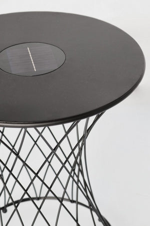 Tavolino da Giardino in Acciaio Nero Moderno da Esterno - LIFEFUL
