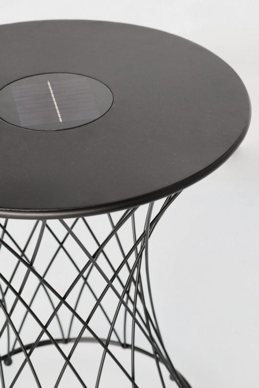 Tavolino da Giardino in Acciaio Nero Moderno da Esterno - LIFEFUL