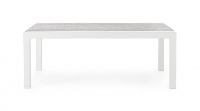 Tavolino Alluminio Bianco Moderno da Esterno 120x70 - BREEZE Colore: Bianco