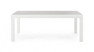 Tavolino Alluminio Bianco Moderno da Esterno 120x70 - BREEZE Colore: Bianco