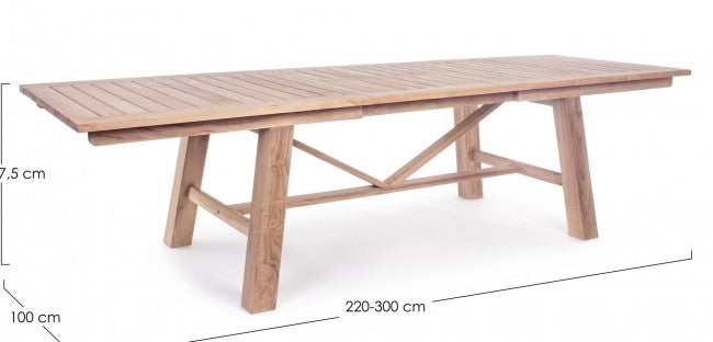 Tavolo Allungabile in Teak Marrone da Esterno 220–300 cm - CHARMING
