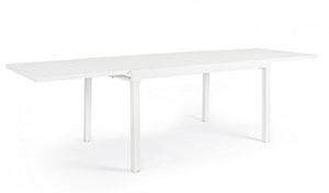 Tavolo Allungabile Alluminio Bianco Moderno da Esterno - SEAFARER Colore: Bianco, Dimensione: 135x90 cm
